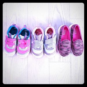 Bundles- 3 pairs of Skechers pink purple